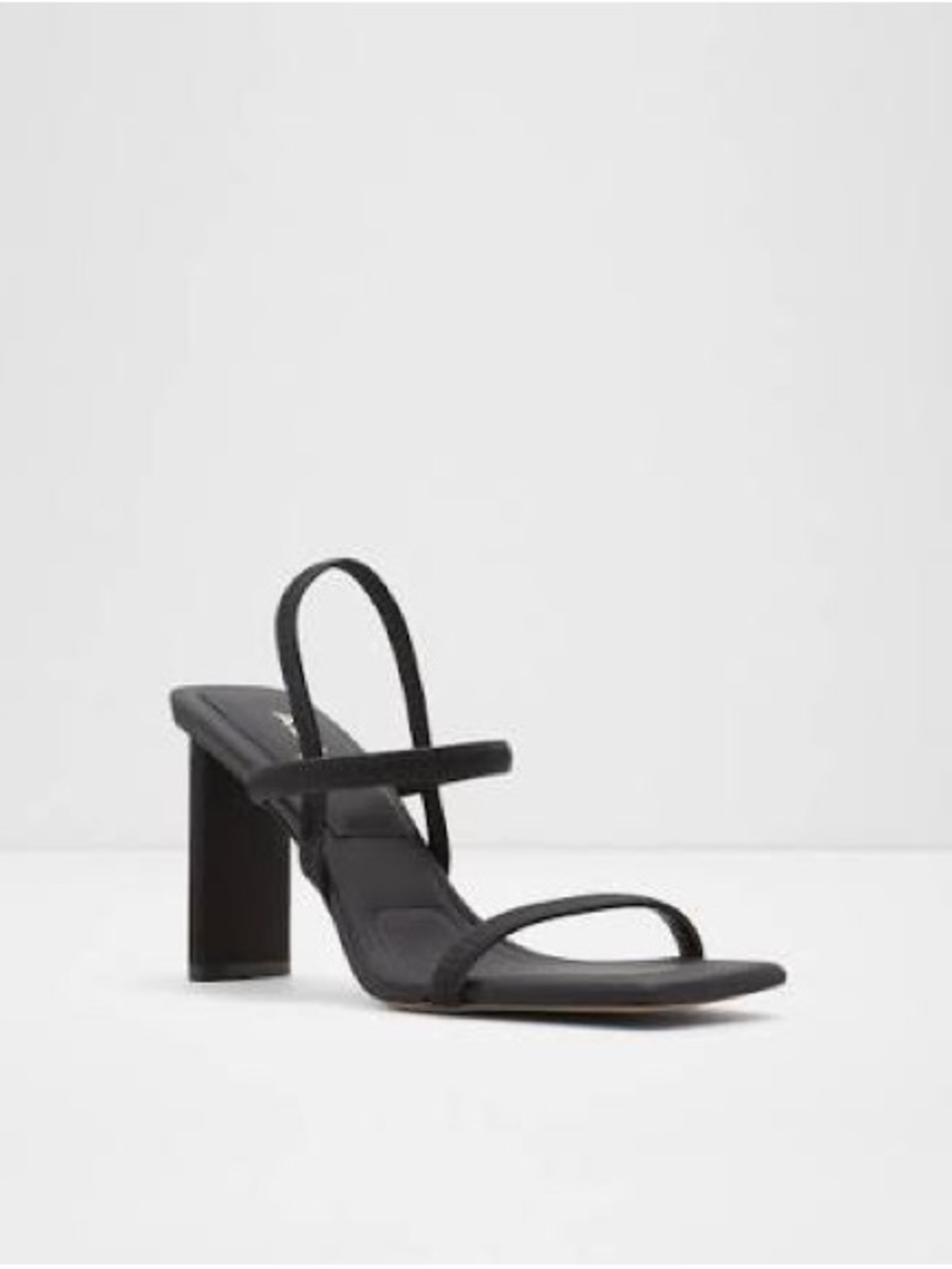Aldo Black Minimalist Strappy Block Heel Sandal